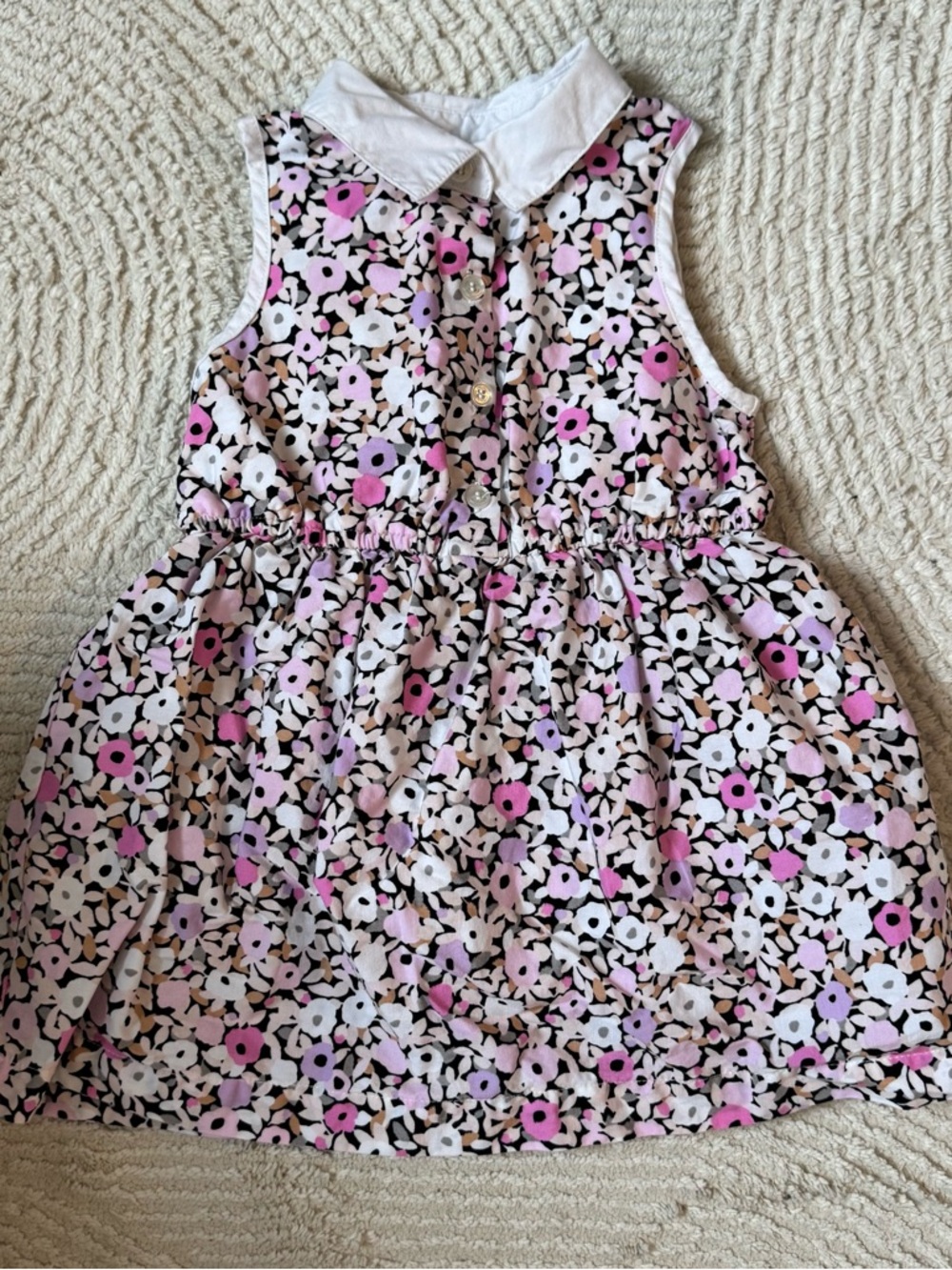 Kate Spade Girls Sleeveless Pink Spring Summer Floral Collar Dress 24 months